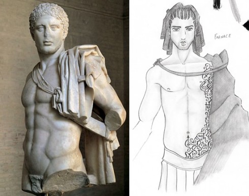 Diomedes Statue and Farnace Sketch