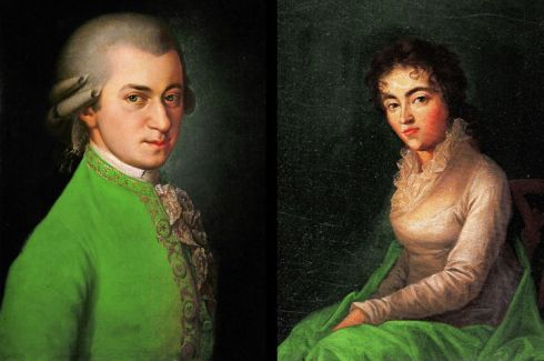 The Mozarts. (Wolfgang, left, Constanze, right)