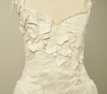 Gingko bridal corset front.