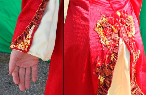 A Sleeve detail (left) and back detail (right)
