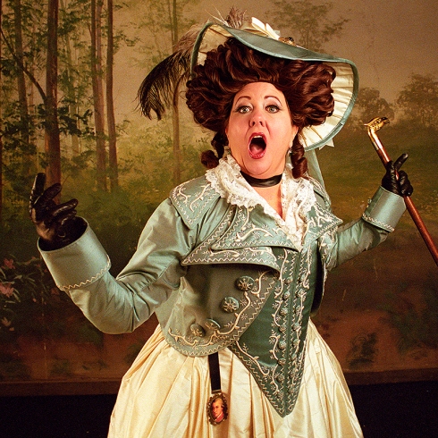 Mozart Reimagined features three photos by Tyson Vick illustrating the opera Der Schauspieldirektor